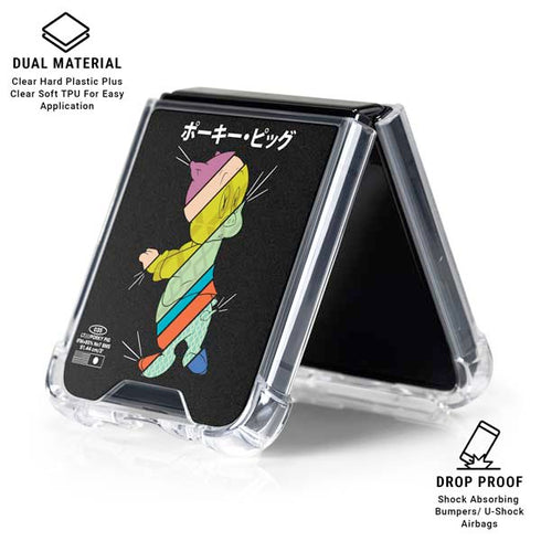 Looney Tunes Porky Pig Sliced Juxtapose Galaxy Z Flip6 Clear Case